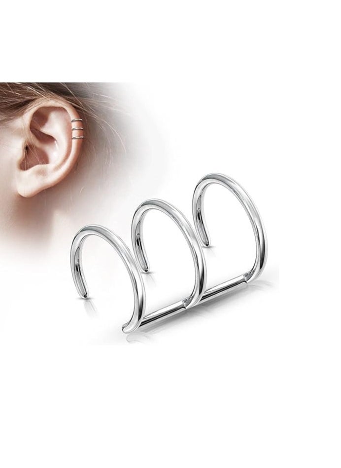 Fayrouz Jewellery Fayruz Jewelry Stainless Steel Triangular Clip on Helix Earrings No Piercing Cartilage Earrings for All Occasions  - Image 1