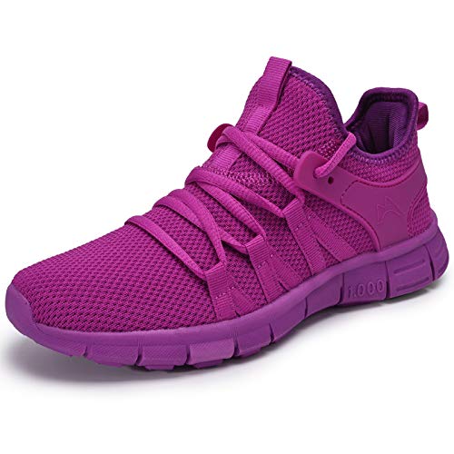 INZCOU Running Shoes Lightweight Tennis Shoes Non Slip Gym Workout Shoes Breathable Mesh Walking Sneakers Purple 7women 6men - Image 3