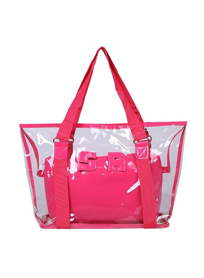 Transparent Shoulder Bag Rose Red  - Image 1