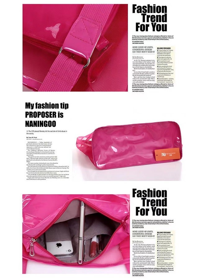 Transparent Shoulder Bag Rose Red  - Image 4