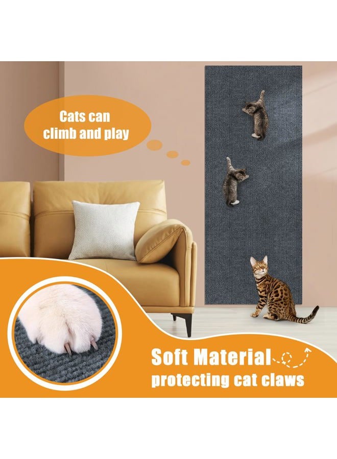 ALEIFLE cat Scratching mat Self-Adhesive, Trimmable Furniture Protector for Couch, Sofa, Wall & Cat Trees - Durable Scratch Pad with Nano Tape, DIY Climbing Carpet for Indoor Cats(Dark Grey, 23.6"x15.8") - Image 4