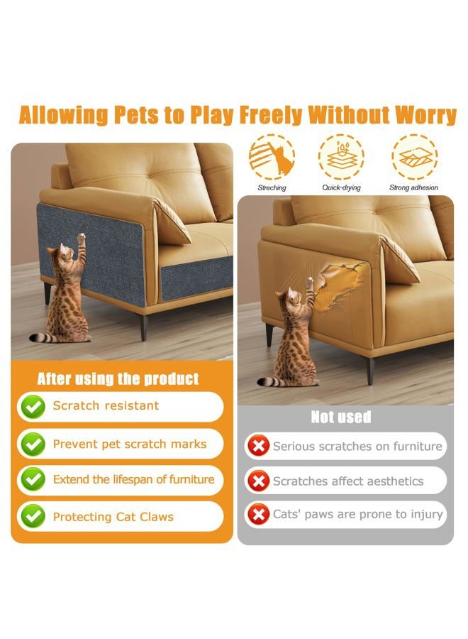 ALEIFLE cat Scratching mat Self-Adhesive, Trimmable Furniture Protector for Couch, Sofa, Wall & Cat Trees - Durable Scratch Pad with Nano Tape, DIY Climbing Carpet for Indoor Cats(Dark Grey, 23.6"x15.8") - Image 3