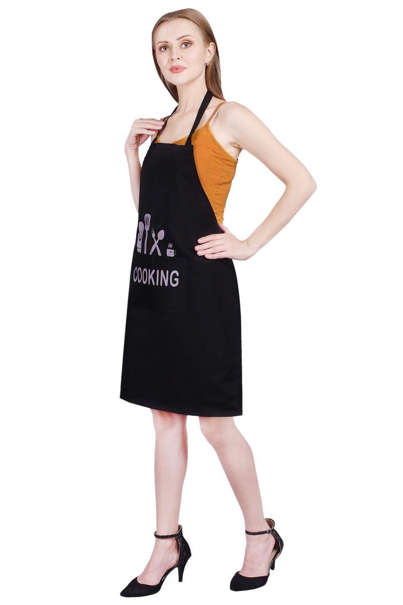 Tolexo Waterproof Polyester Printed Cooking Apron with Large Front Pocket & Chef Cap – Free Size | Kitchen, Home, Hotel, Café & Restaurant Use - Image 4