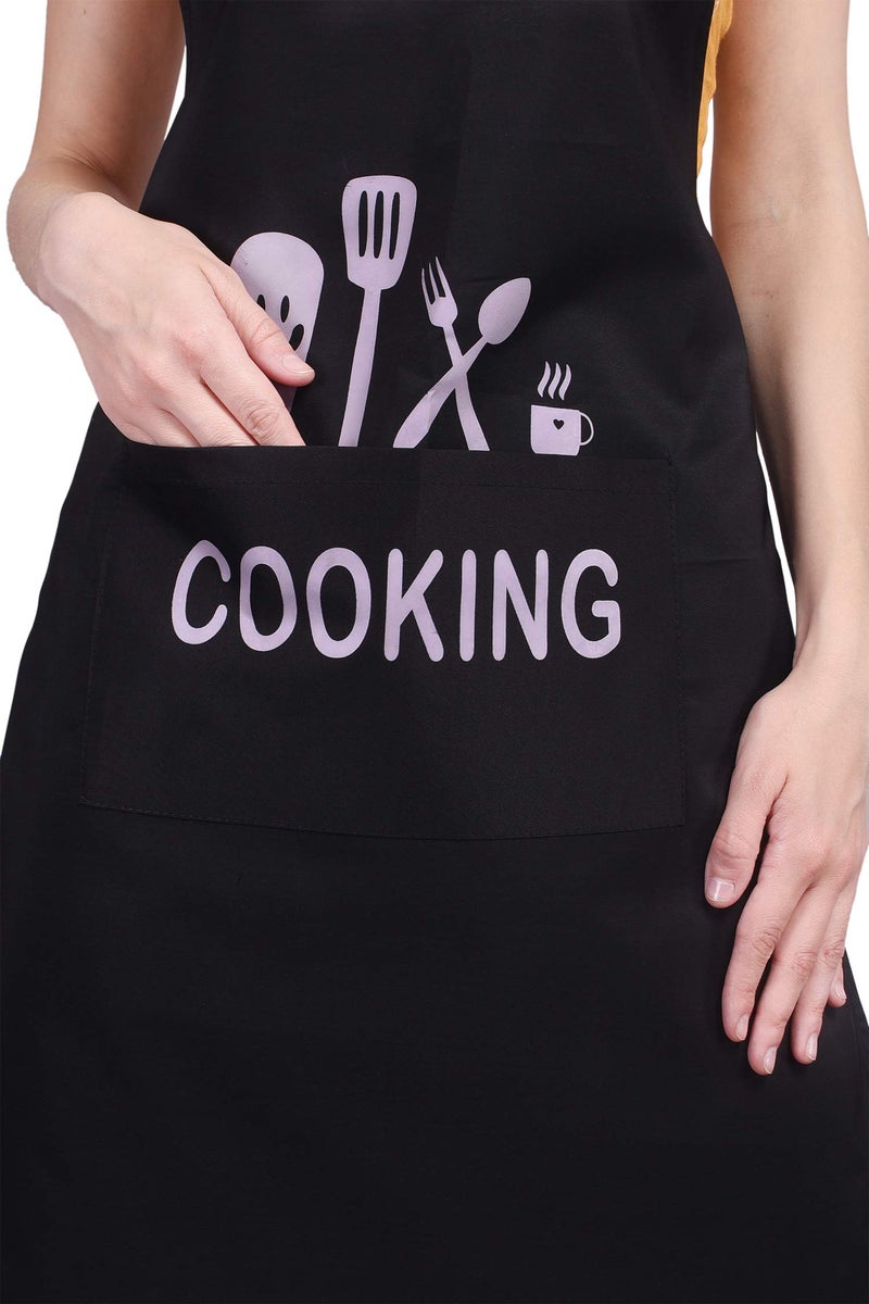 Tolexo Waterproof Polyester Printed Cooking Apron with Large Front Pocket & Chef Cap – Free Size | Kitchen, Home, Hotel, Café & Restaurant Use - Image 3