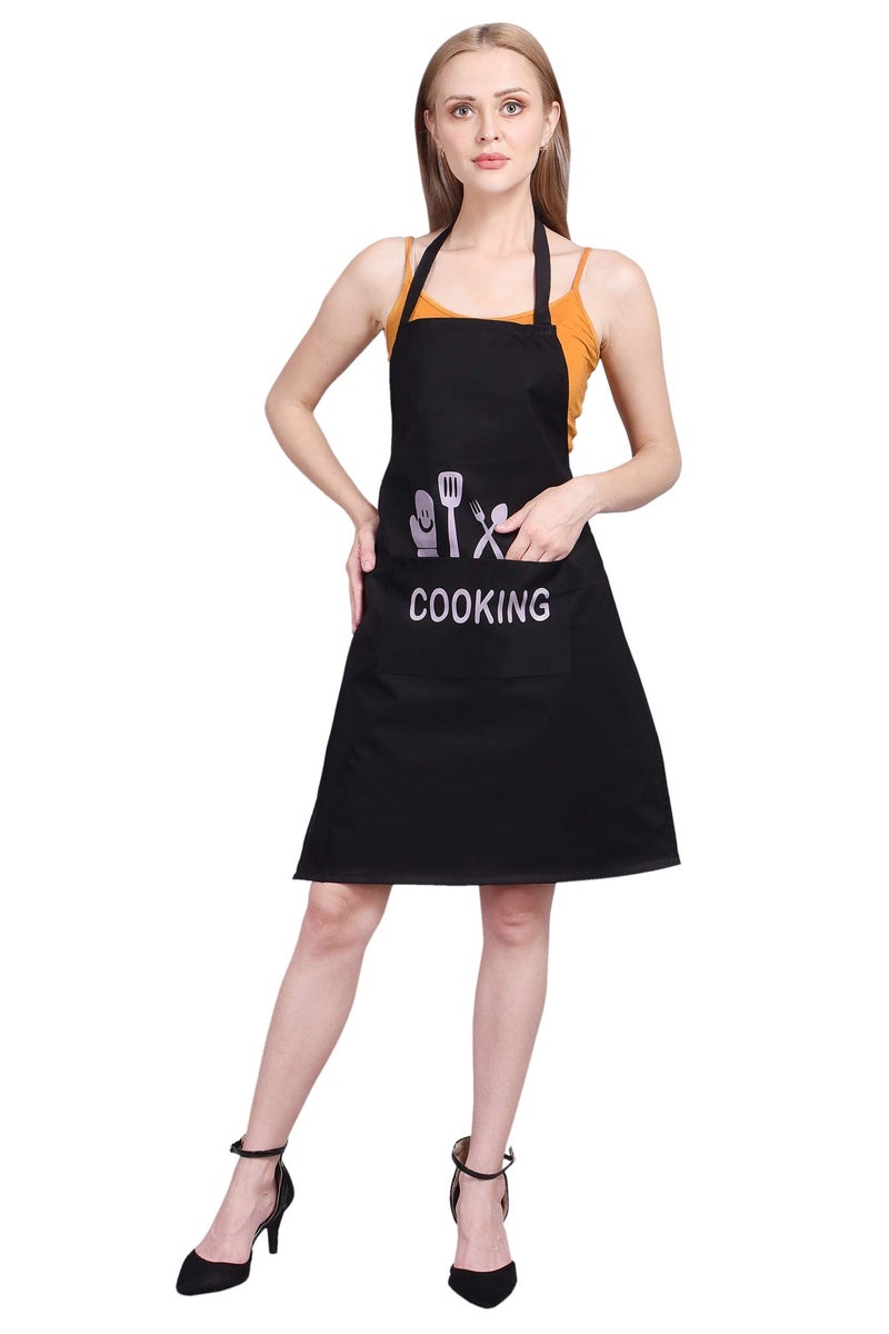 Tolexo Waterproof Polyester Printed Cooking Apron with Large Front Pocket & Chef Cap – Free Size | Kitchen, Home, Hotel, Café & Restaurant Use - Image 5