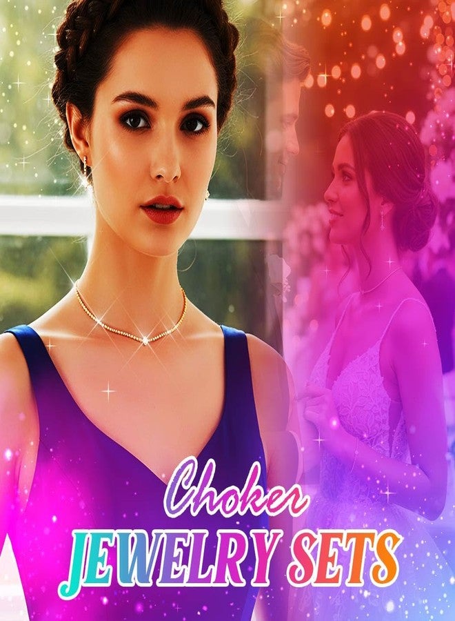 جورايس طقم مجوهرات زفاف ذهبي من GORAIS، طقم عقد مرصع بأحجار الراين، مجوهرات رسمية للنساء والعرائس - Image 5