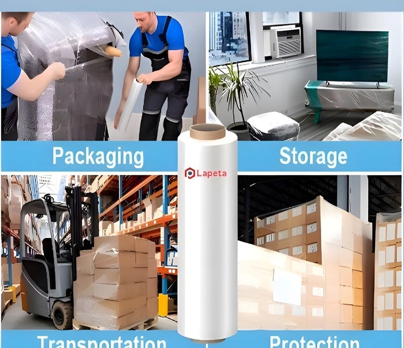 Lapeta Stretch Film Wrapping Roll – 24 Inch x 400 Meter, Self-Adhesive Wrap for Packing, Moving, and Storage - Image 2