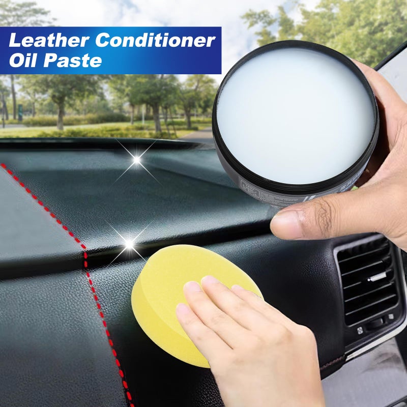 warmow Leader Cleaning and Care Cream & Cleaning Paste for Leather Care, Multifunctional Leather Cleaning Cream, Car Leather Repair Cream, Automotive Interior and Furniture Leather Cleaning Cream(1PC, 260g) - Image 2