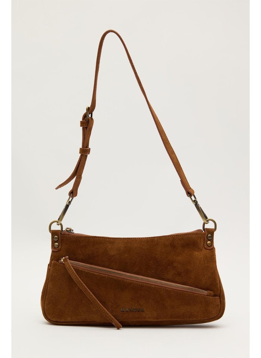 Manuka - Mari Suede Baguette Bag Tan - Image 1