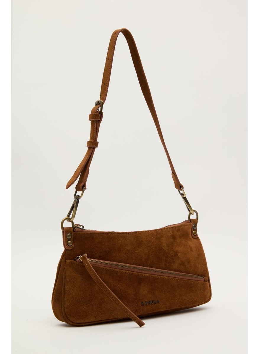 Manuka - Mari Suede Baguette Bag Tan - Image 1