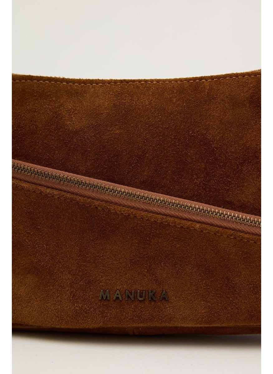 Manuka - Mari Suede Baguette Bag Tan - Image 1