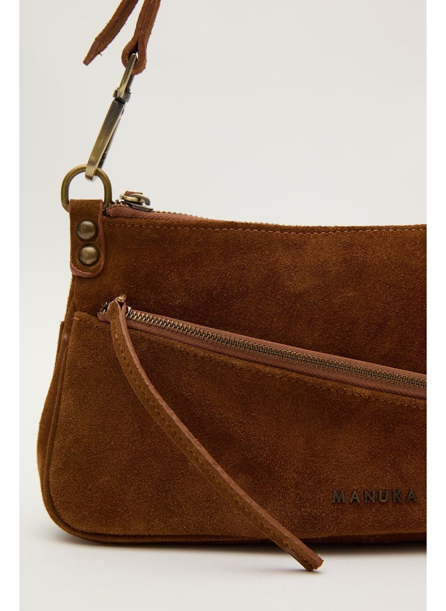 Manuka - Mari Suede Baguette Bag Tan - Image 1