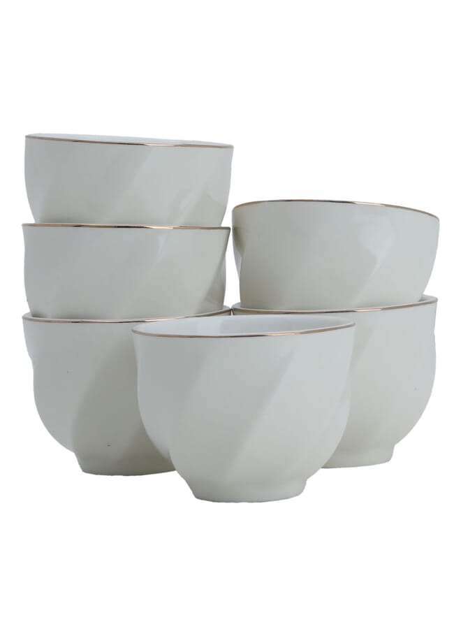 Alsaif Gallery Arabic Porcelain Coffee Cups Set With Gold Line 12 Pieces - Image 1