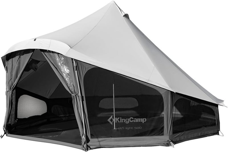 KingCamp خيام يورت قماش كينغ كامب، 4 مواسم خيمة فاخرة كبيرة مقاومة للماء والرياح مع فتحة للمدفأة للتخييم العائلي في الهواء الطلق، الصيد، الحفلات - Image 1