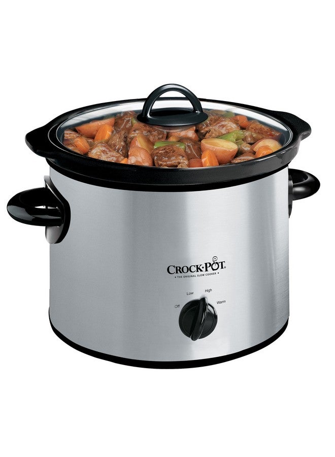 Crock-Pot Crockpot Manual 3-Quart Slow Cooker Silver 