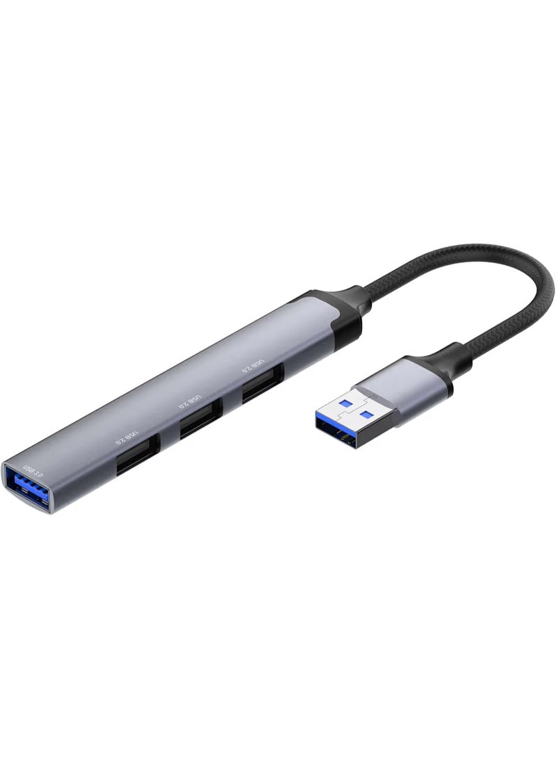 محول USB 4 في 1، منفذ USB إلى 4 منافذ USB بسرعة 5 جيجابت في الثانية، متوافق مع أجهزة الكمبيوتر المحمولة والهواتف الذكية - Image 1