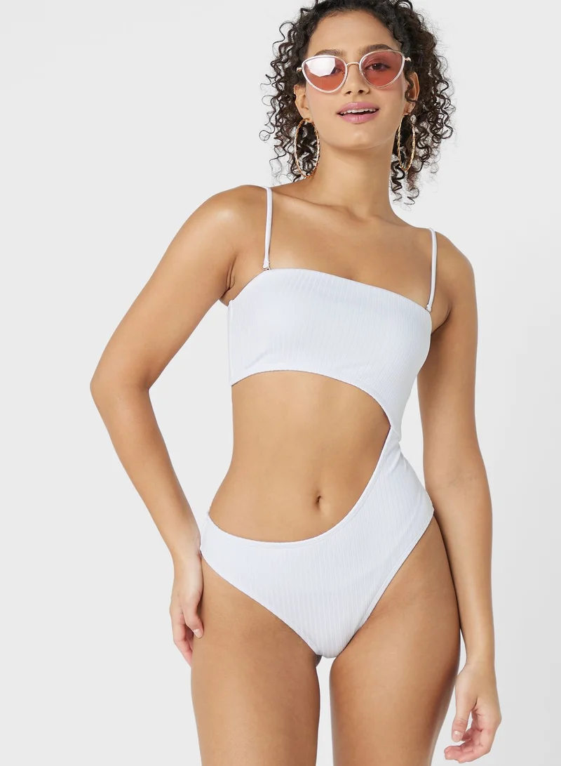 Cotton On Body High Leg Cut Out Detail Swimsuit