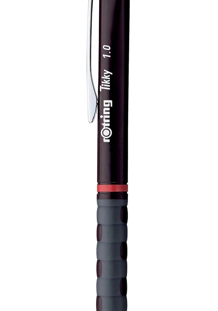 Rotring Tikky Mechanical Pencil, 1.0 mm, Burgundy with Softtouch Grip - Image 1