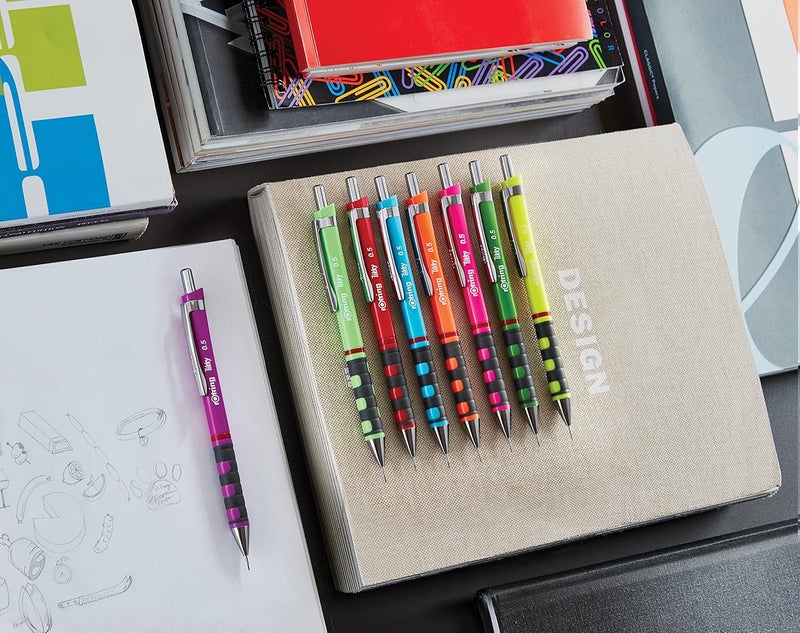 Rotring Tikky Mechanical Pencil, 1.0 mm, Burgundy with Softtouch Grip - Image 2