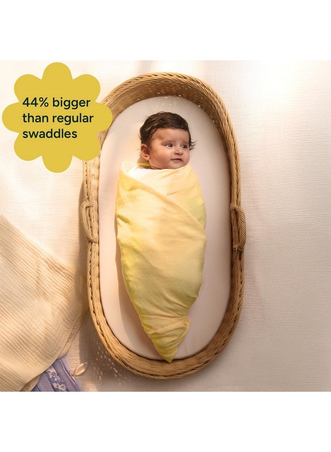 NINTARABABY Nintara Baby Extra-Large Swaddle - 100% Organic Premium Muslin Cotton, 47" x 47", Ultra-Soft, Breathable & Lightweight, Multipurpose, Unisex, Hypoallergenic, Gifts for Newborn Babies, Pack of 2 - Image 2