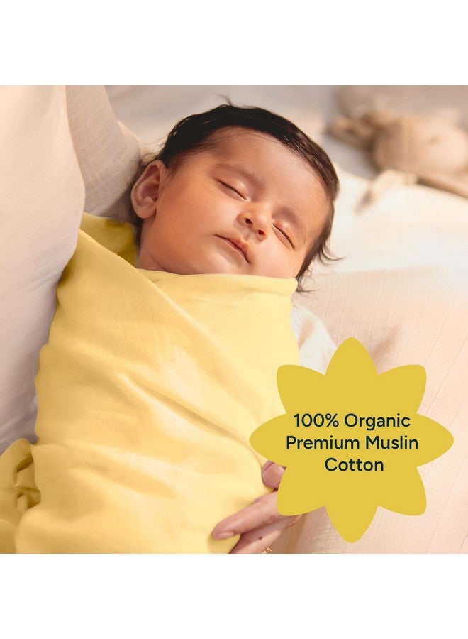 NINTARABABY Nintara Baby Extra-Large Swaddle - 100% Organic Premium Muslin Cotton, 47" x 47", Ultra-Soft, Breathable & Lightweight, Multipurpose, Unisex, Hypoallergenic, Gifts for Newborn Babies, Pack of 2 - Image 5