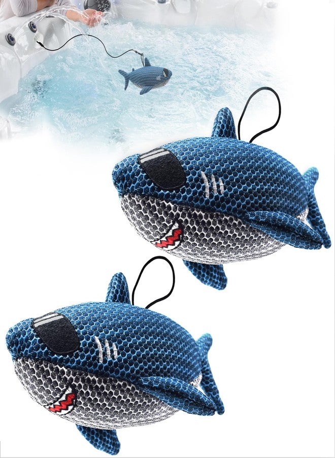 ZYIDBNG 2 Pack Shark Hot Tub Scum Absorber for Hot Tubs and Pools Reusable Oil Absorbing Sponge Shark - Image 1