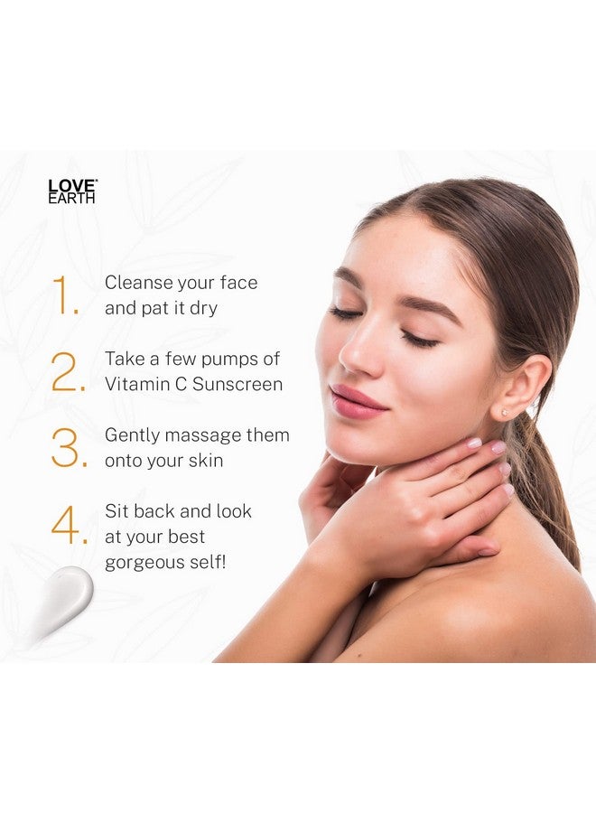 Love Earth Vitamin C Sunscreen SPF-50 For Sun's UVA, UVB Ray Protection With Vitamin C & Essential Oils For All Skin Types 50ml - Image 5