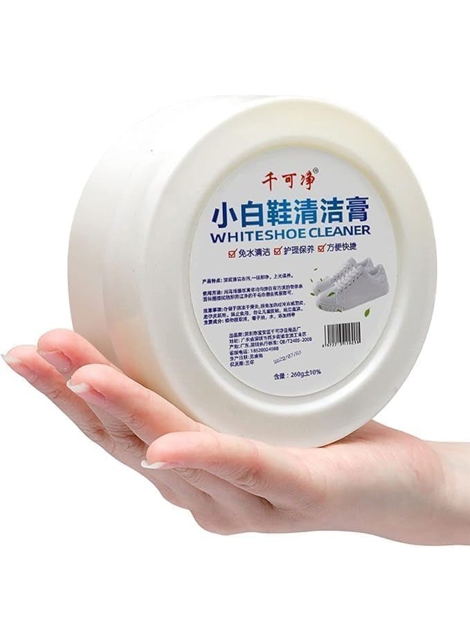 White shoe cleaning cream, 260g, multi-functional for whitening and removing stains from sports shoes and leather accessories - Image 4
