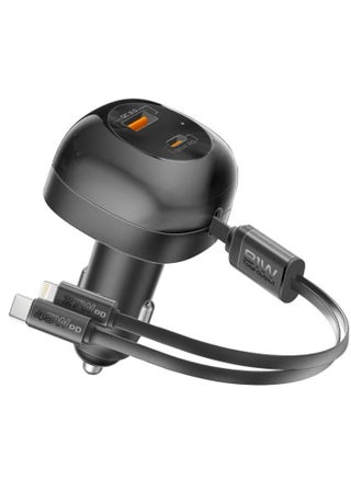 81W Fast Multi-Port Car Charger with Retractable USB-C & Lightning Cables – Quick Charge Adapter for iPhone, Samsung, iPad, Android Devices – Compact 3-Port In-Car Charging Station with LED Indicator, Smart IC Chip - pzsku/Z4D7CF4C5C99156847A8AZ/45/1746723481/a6496926-50cc-480b-b01f-03a76ea41818