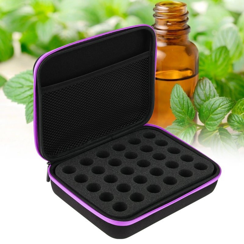 Essential Oil Carrying Case: 60 Grid Eva Leather Hard Shell, Shock Proof & Wear Resistant - Portable Essential Oil Organizer for Travel & Home Storage - Image 2