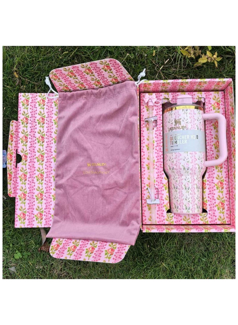 Stanley Quencher,Stainless Steel Vacuum Insulated Tumbler with Lid and Straw for Water, Iced Tea or Coffee, Smoothie and More 40 OZ, Presented in Elegant Gift-Ready Packaging - Image 1