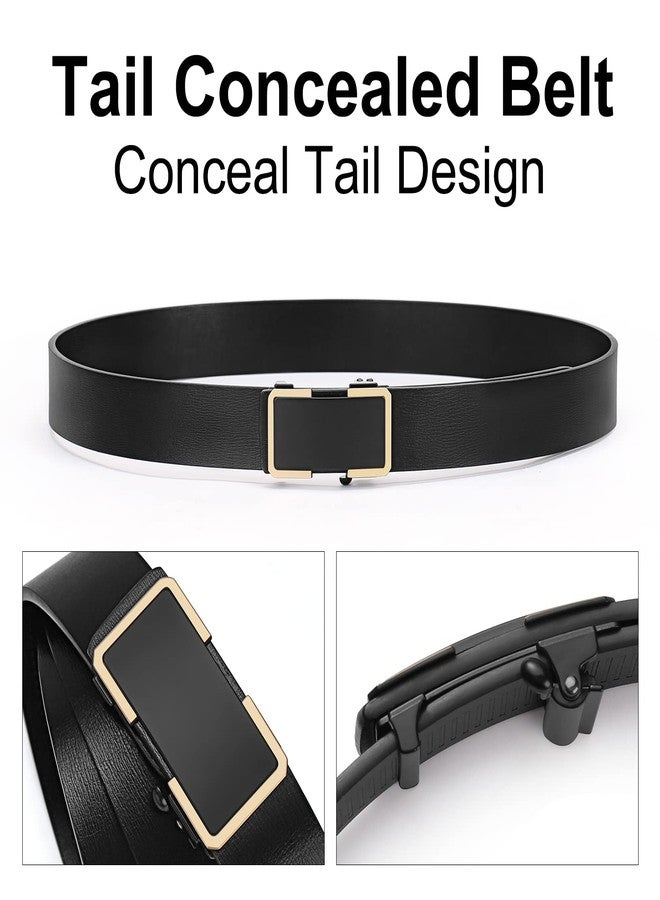 SENDEFN Ratchet Belt for Men Automatic Slide Buckle Micro Adjustable Leather Belts for Dress Casual Pants Shirts Jeans - Image 3