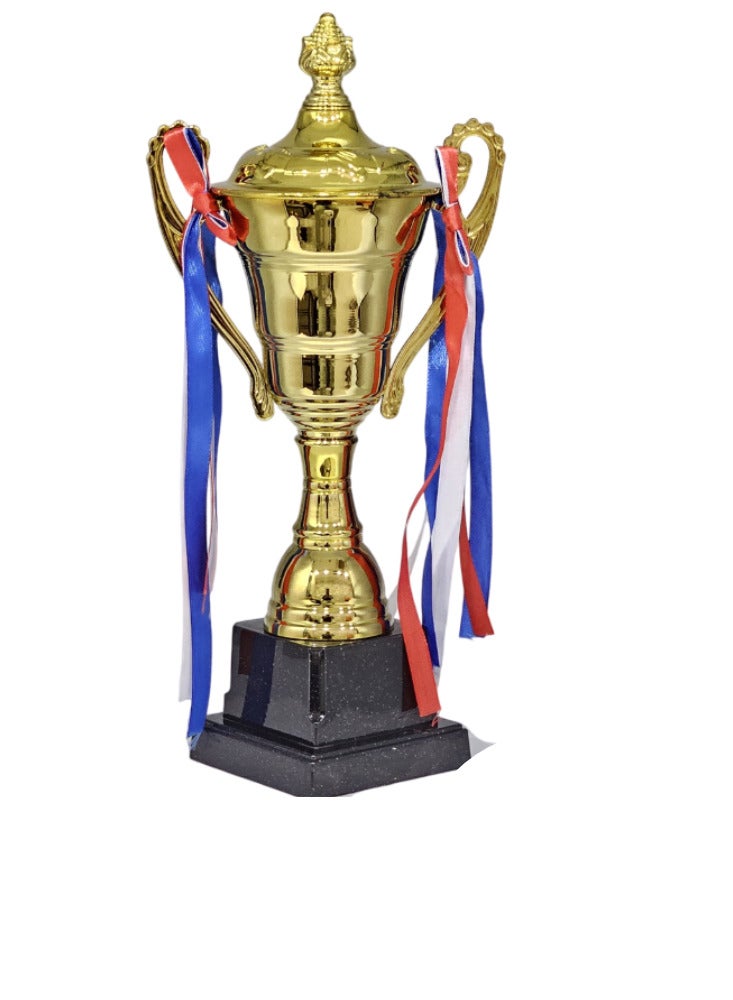 Spall كأس تروفي معدني كبير 30 سم، لفعاليات الرياضة، البطولة، مباراة دوري كرة القدم، جائزة تعاون الفريق - Image 1