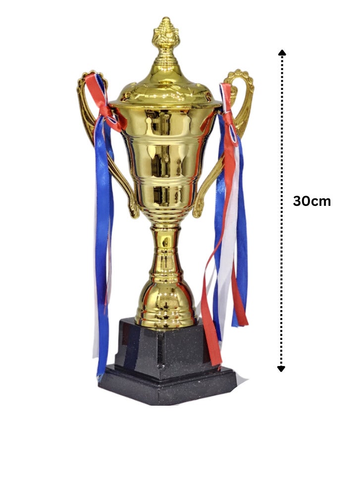 Spall كأس تروفي معدني كبير 30 سم، لفعاليات الرياضة، البطولة، مباراة دوري كرة القدم، جائزة تعاون الفريق - Image 2