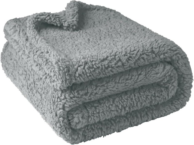 Pet Blanket XL Grey: Plush Cozy Warm Cotton Flannel Soft Fleece - Internal Waterproof Coating Pilling-Resistant Skin-Friendly Furniture Shield for Indoor Outdoor Pet Use - Image 1