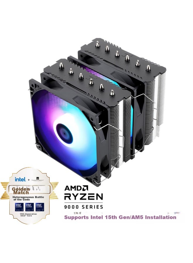Thermalright مبرد الهواء ثيرمالرايت بيرليس أسيassin 120 سي آر جي بي، أنابيب حرارة مضادة للجاذبية 6، مروحتان مزدوجتان عكسيتان C12c-s، PA120 سي آر جي بي - Image 1