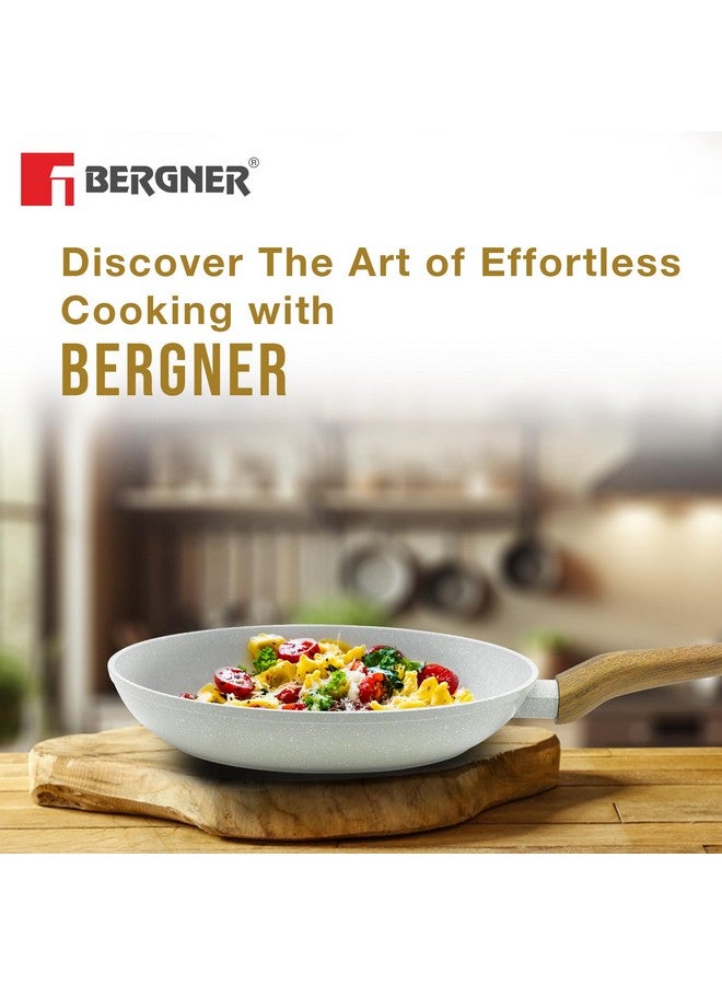 Bergner Naturally Forged Aluminum 28cm Frypan, Marble Non-Stick Coating, Less Oil Use, Scratch Resistant Frying Pan, Durable, Soft Touch Handle, Easy to Clean - Induction Bottom, Free Non-Woven Trivet - Image 4