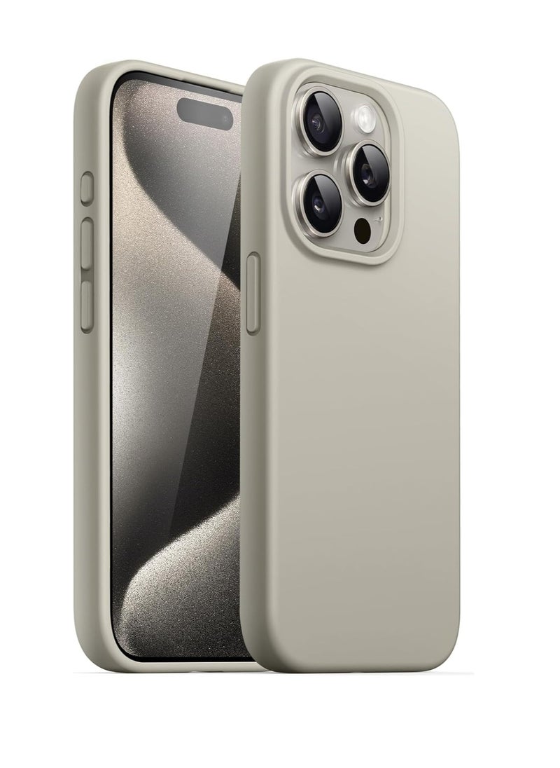 iPhone 15 Pro Max Case Silicone Case Cover Durable and Anti Scratch Back Cover Titaniun
