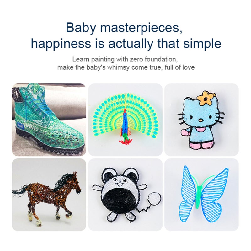 Super 3D PRINTING PEN - Includes 3D Pen, 1 Colors of PCl Filament Refill with Stencil Guide and User Manual - Image 3