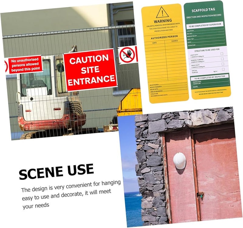 9 Pcs Industrial Scaffold Safety Tags Kit Weatherproof Ladder Inspection Labels - Image 4