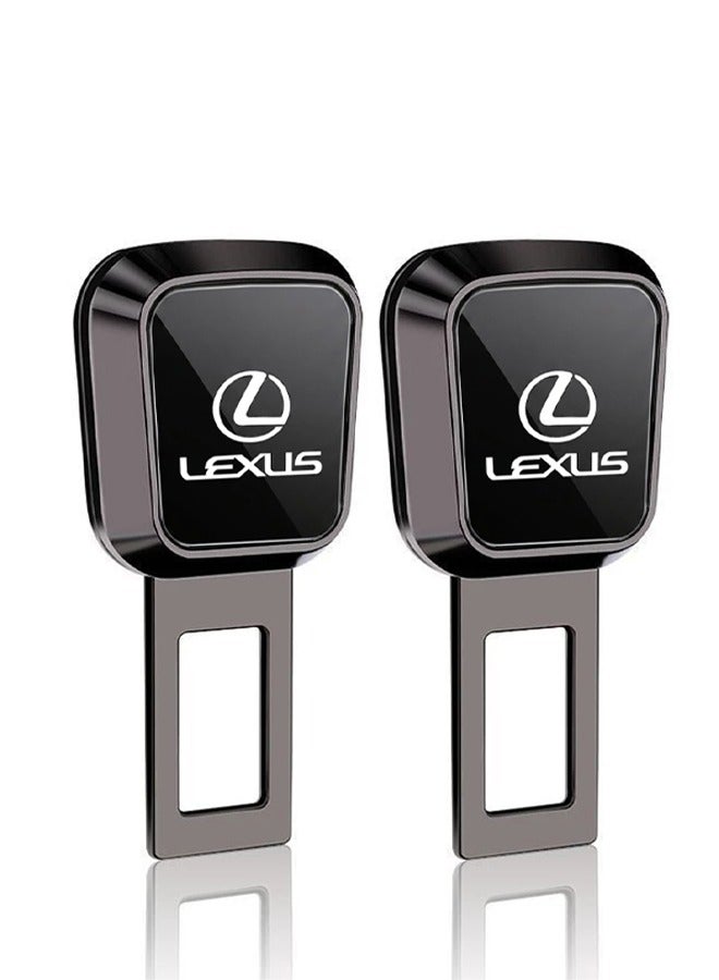 LEXUS Car Seat Belt Extender Clip 2PCS Metal Buckle Extension Plug Safety Lock Seatbelt Adapter Universal Fit Heavy Duty Alloy Insert Connector for Car SUV Truck Durable Seat Belt Extension Clips Secure Locking Set Pack - Image 1