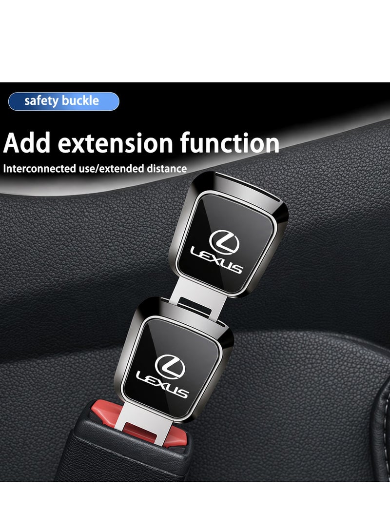 LEXUS Car Seat Belt Extender Clip 2PCS Metal Buckle Extension Plug Safety Lock Seatbelt Adapter Universal Fit Heavy Duty Alloy Insert Connector for Car SUV Truck Durable Seat Belt Extension Clips Secure Locking Set Pack - Image 4
