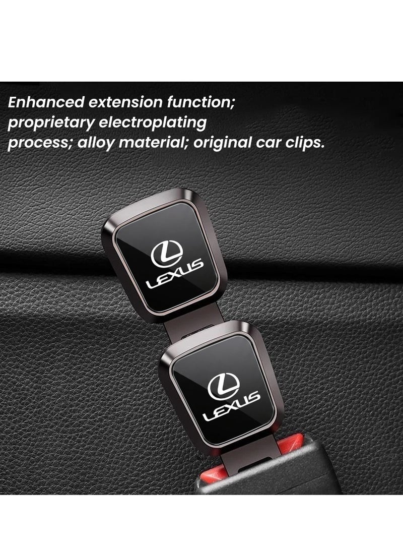 LEXUS Car Seat Belt Extender Clip 2PCS Metal Buckle Extension Plug Safety Lock Seatbelt Adapter Universal Fit Heavy Duty Alloy Insert Connector for Car SUV Truck Durable Seat Belt Extension Clips Secure Locking Set Pack - Image 5