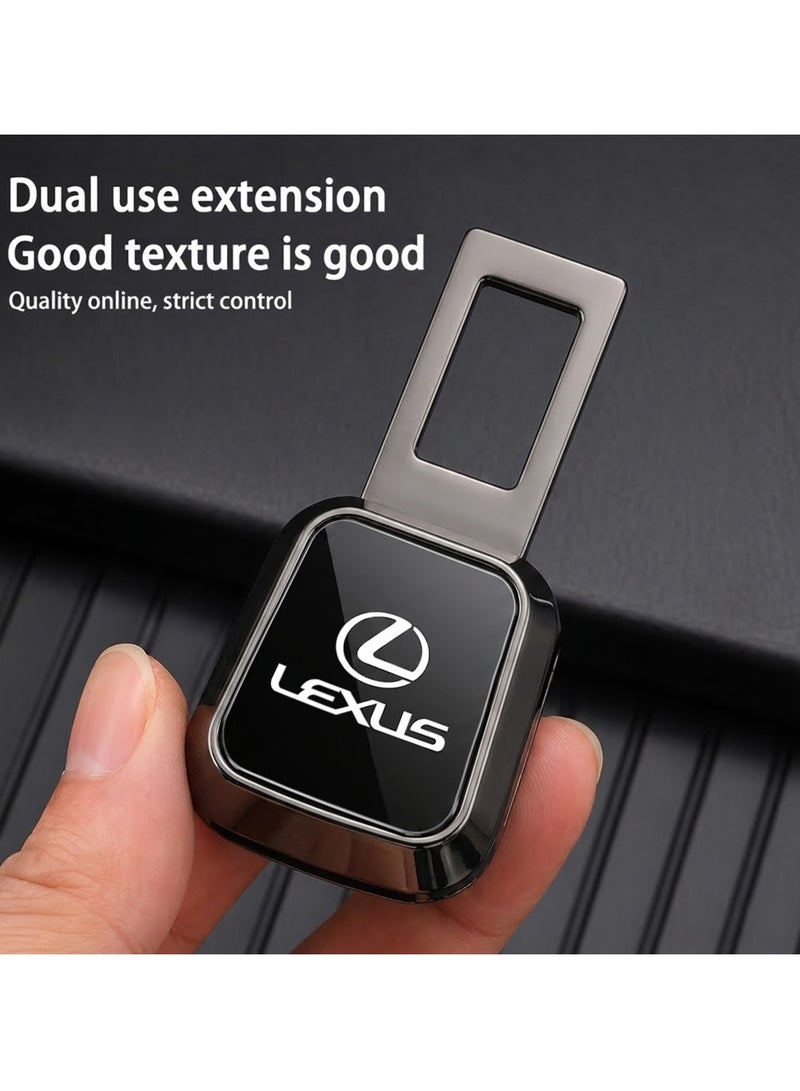 LEXUS Car Seat Belt Extender Clip 2PCS Metal Buckle Extension Plug Safety Lock Seatbelt Adapter Universal Fit Heavy Duty Alloy Insert Connector for Car SUV Truck Durable Seat Belt Extension Clips Secure Locking Set Pack - Image 3