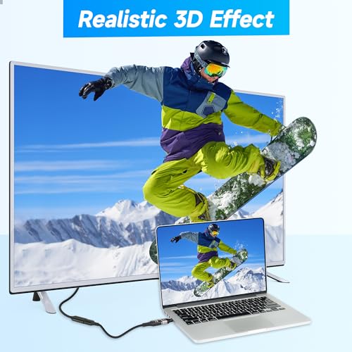 Togconn 8K 1.4 DisplayPort to Mini DisplayPort Adapter 2 Pack, Mini DP Female to DP Male Bi-directional Connector, Thunderbolt 2 Compatible, Supports 8K@60Hz, 4K@144Hz, for Laptop, PC, Gaming, Monitor, TV - Image 5