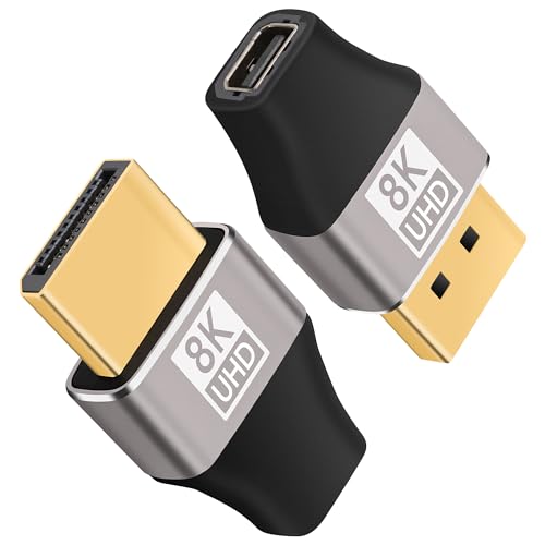 Togconn 8K 1.4 DisplayPort to Mini DisplayPort Adapter 2 Pack, Mini DP Female to DP Male Bi-directional Connector, Thunderbolt 2 Compatible, Supports 8K@60Hz, 4K@144Hz, for Laptop, PC, Gaming, Monitor, TV - Image 1
