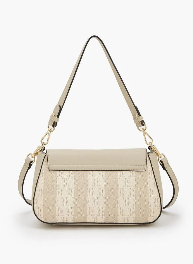 ايل حقيبة كتف بطبعة شعار مع حزام قابل للفصل