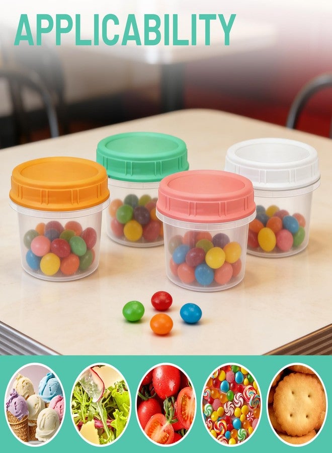 ISUSSER 12 Pack Freezer Containers with Screw On Lids, 6oz Stackable Reusable Food Storage Container, Airtight Plastic Storage Containers with Twist Top Lids for Food Sauce Jello Soup - Image 4