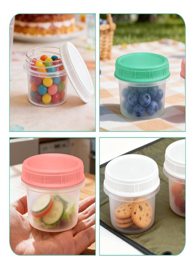 ISUSSER 12 Pack Freezer Containers with Screw On Lids, 6oz Stackable Reusable Food Storage Container, Airtight Plastic Storage Containers with Twist Top Lids for Food Sauce Jello Soup - Image 5