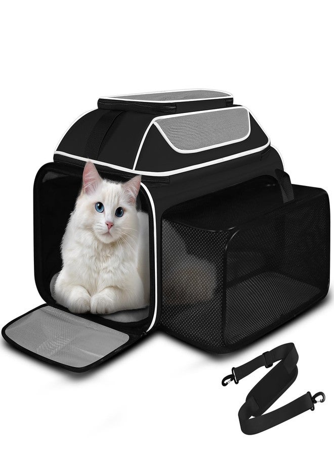 Petskd Top and Side Expandable Pet Carrier 19x13x9 Inches Southwest Allegiant Airlines Approved, Soft-Sided Carrier for Small Dog Under 12 lbs and Large Cat Under 15 lbs(Black) - Image 1